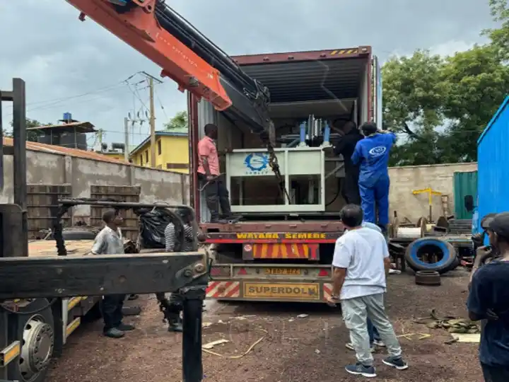 On-site installation of shoe tray makiing machine