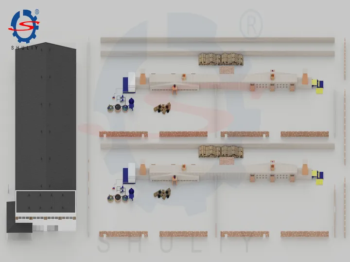Brick Kiln Egg Tray Drying Production Line – 3D Reference