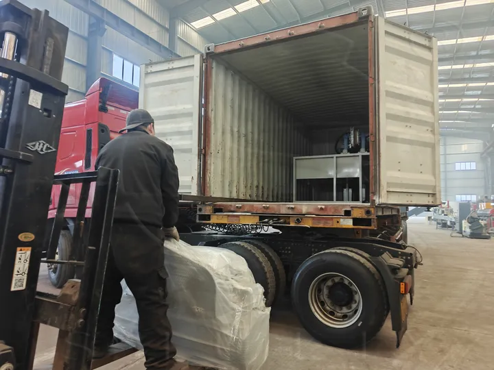 Special export freight trailer for brazil-bound egg tray equipment