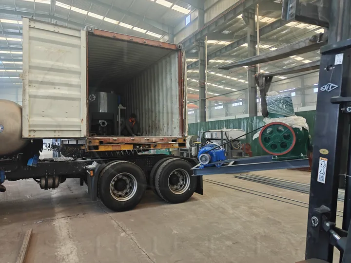 Workers are fixing the machine