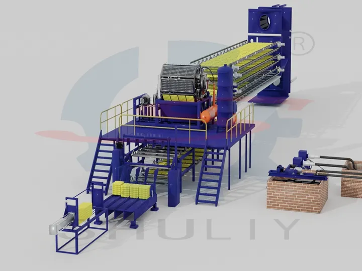 Multi-layer structure of egg tray mesh belt drying machine
