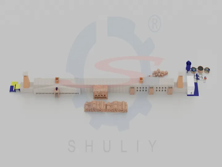 Egg tray production line with brick dryer