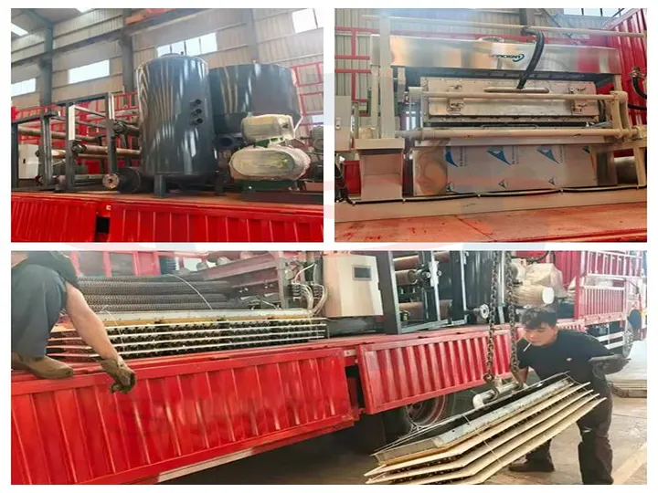 Egg tray production line with brick dryer ready for shipment