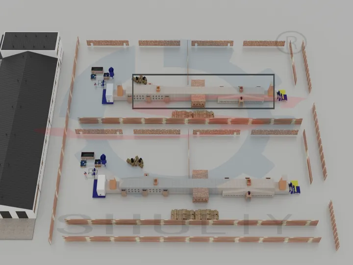 Egg tray manufacturing line with brick kiln dryer